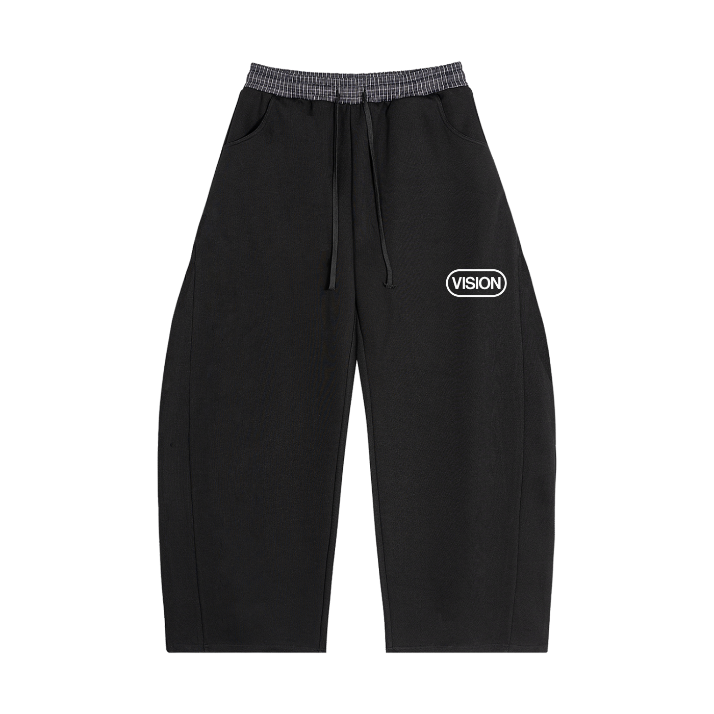 Plaid Waistband Barrel Sweatpants