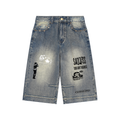 Vintage Wash Baggy Denim Shorts