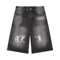 Men’s Vintage Wash Wide Leg Denim Shorts
