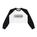 Raw-Hem Color-Block Raglan Crop Sweatshirt