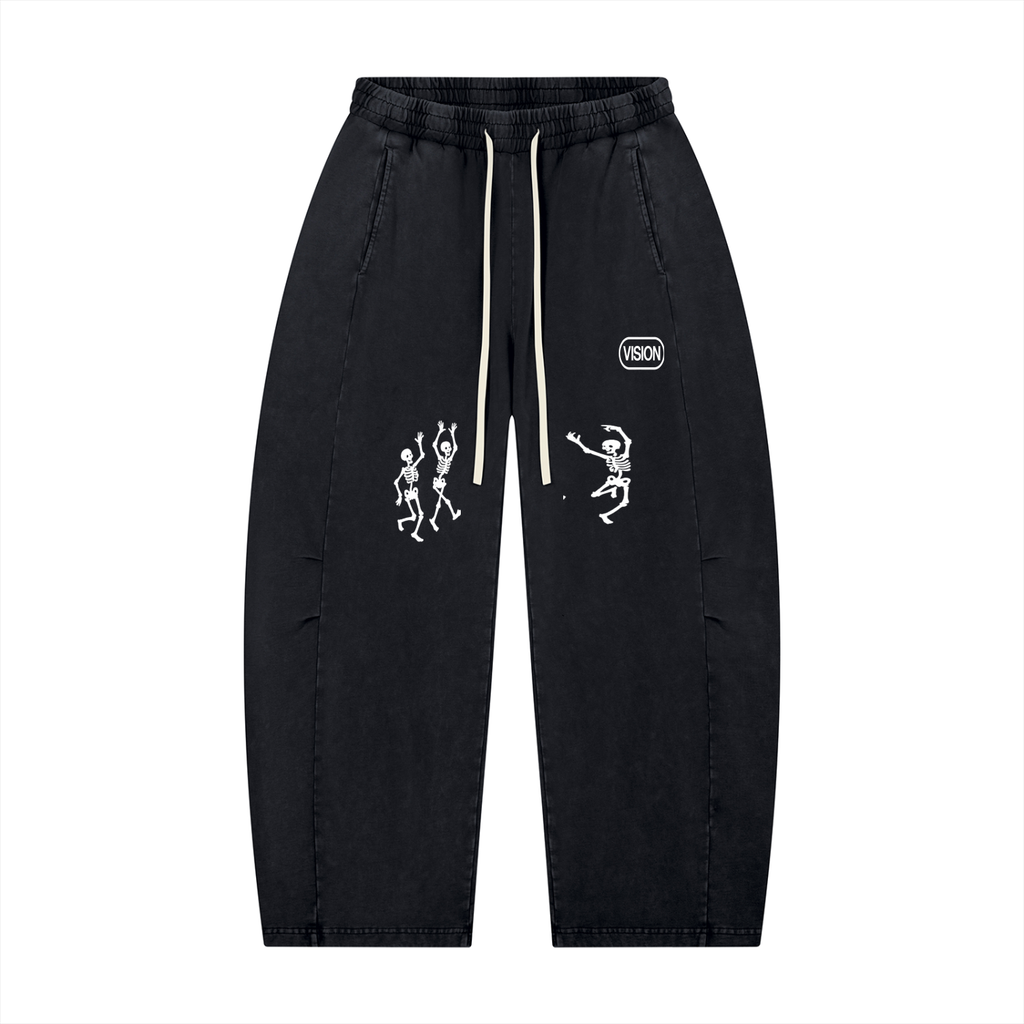Unisex Mineral Wash Barrel Leg Pants