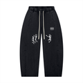 Unisex Mineral Wash Barrel Leg Pants
