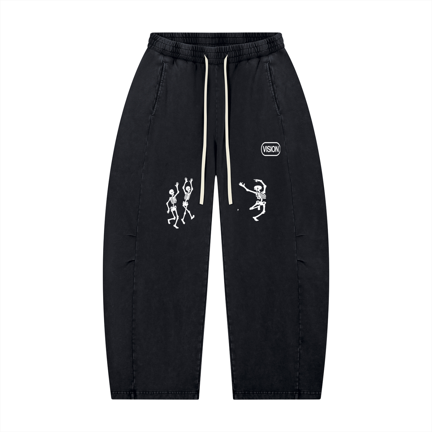 Unisex Mineral Wash Barrel Leg Pants