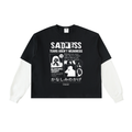 Layered Contrast Sleeve Cotton T-Shirt