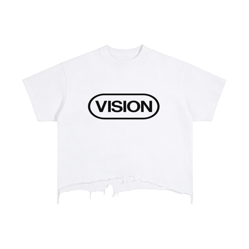 Vintage Wash Boxy Distressed Hem T-Shirt