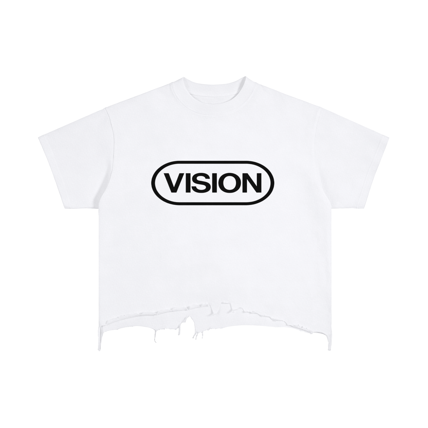Vintage Wash Boxy Distressed Hem T-Shirt
