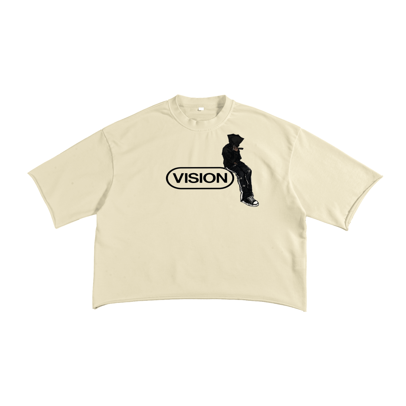 French Terry Raw Edge T-Shirt