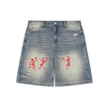 Faded Distressed Baggy Denim Shorts