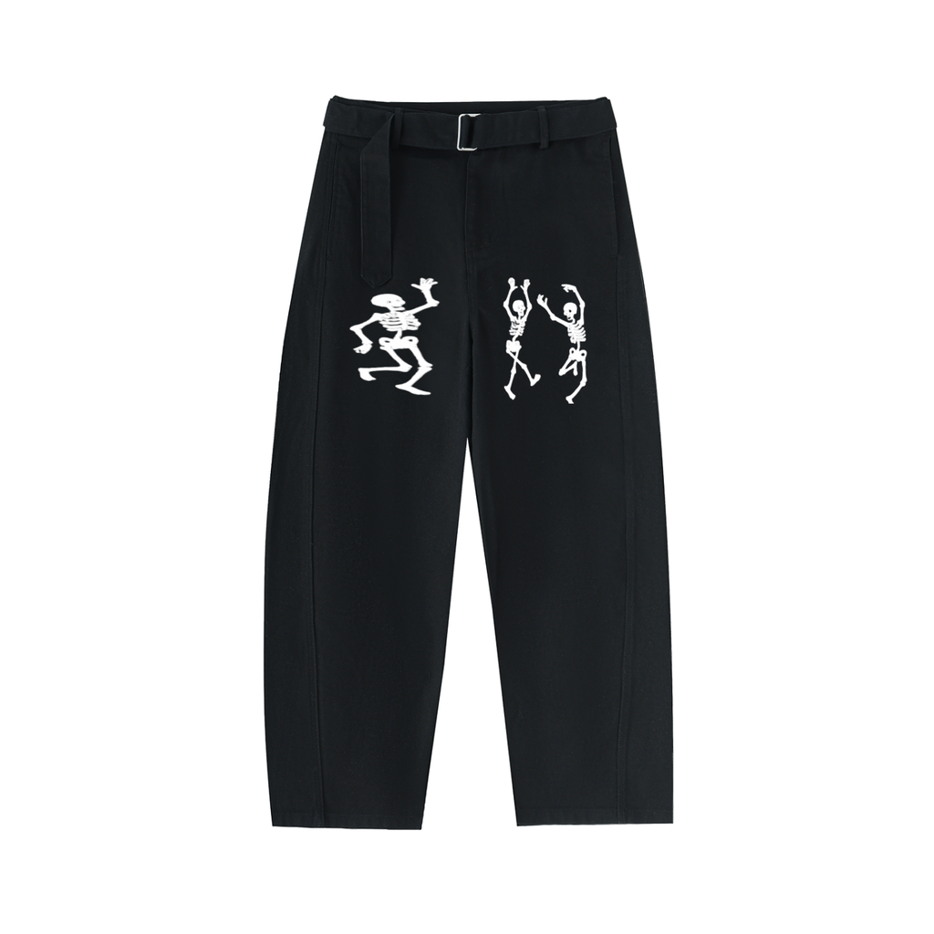 Belted Barrel-leg Chino Pants