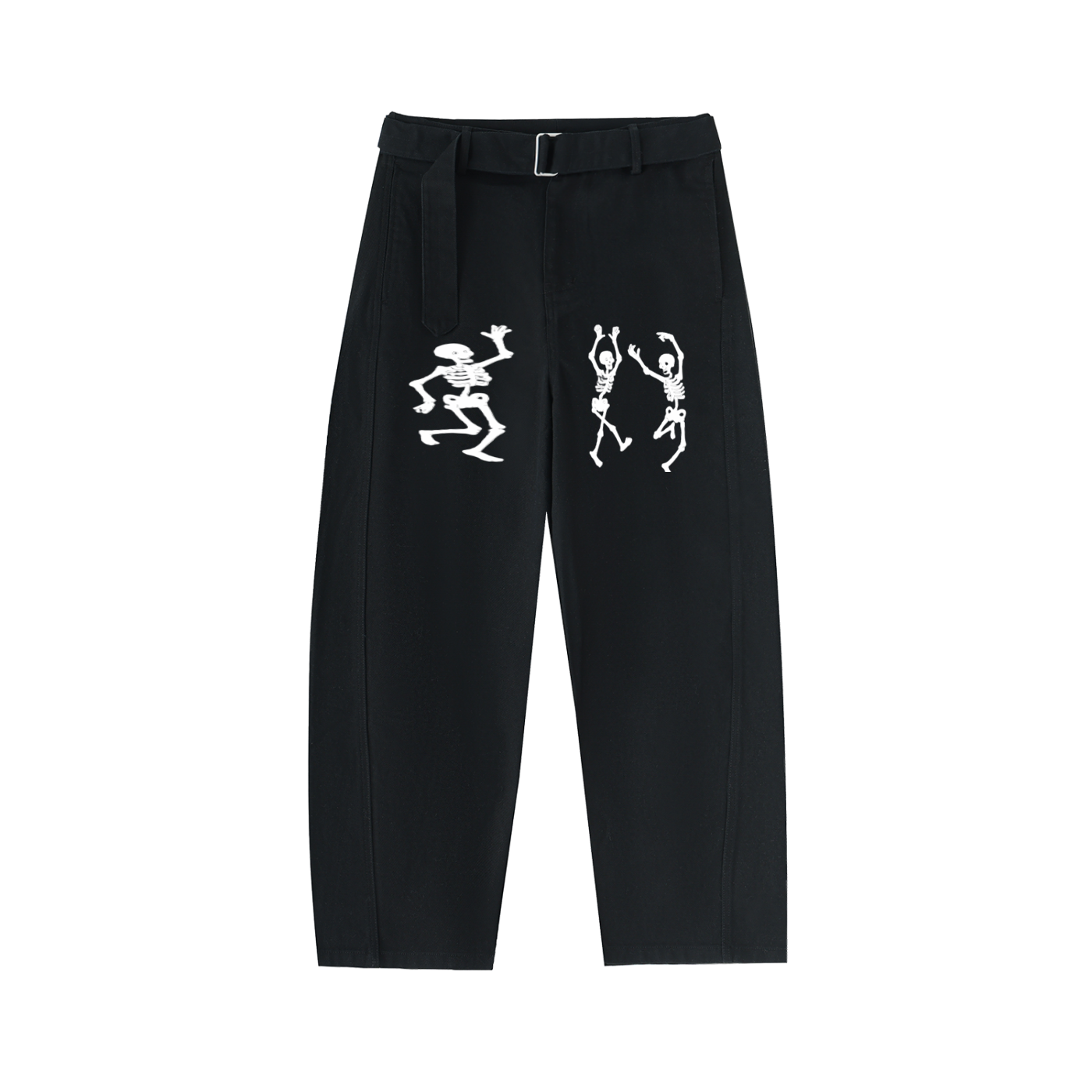 Belted Barrel-leg Chino Pants